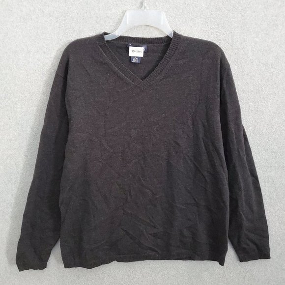 Lands' End Men Sweater‎ Large Gray 100% Wool V Neck Pullover Long Sleeve READ - Picture 1 of 7